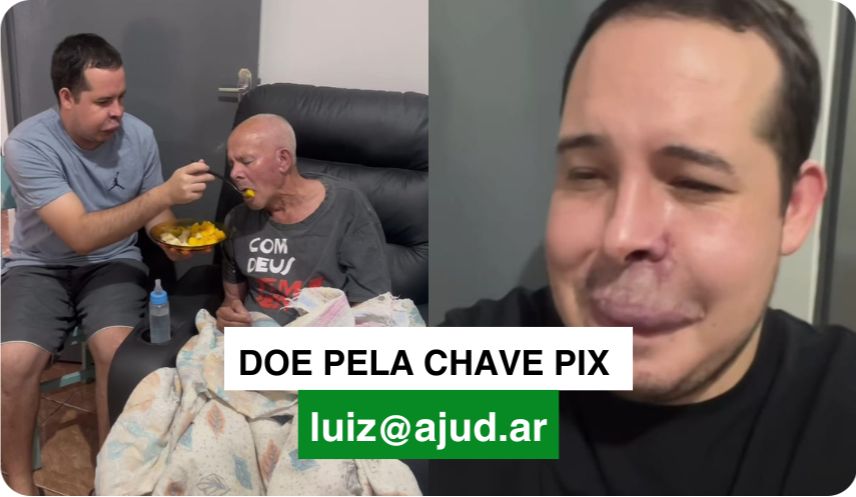 Filho com tumor na boca cuida sozinho do pai idoso e acamado que tem Alzheimer e Parkinson