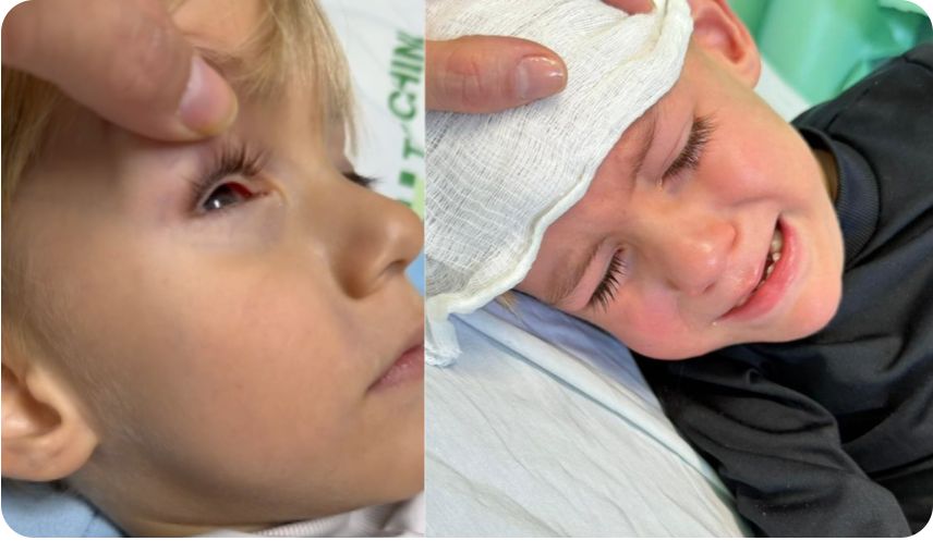 Banner Filho fica cego por erro hospitalar, e mãe implora por ajuda para cirurgia de retirada de olho que está necrosando