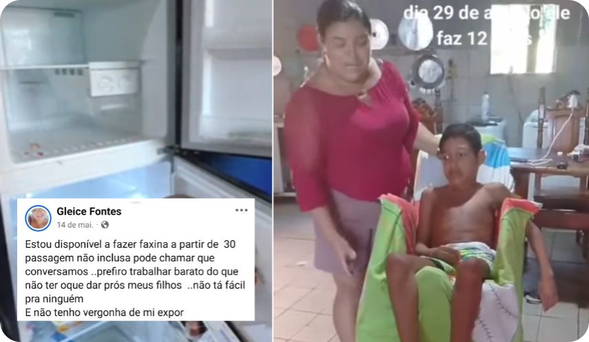 “Prefiro trabalhar barato do que ver meus filhos com fome”. Gleice oferece faxina a 30 reais para levar comida pra casa.