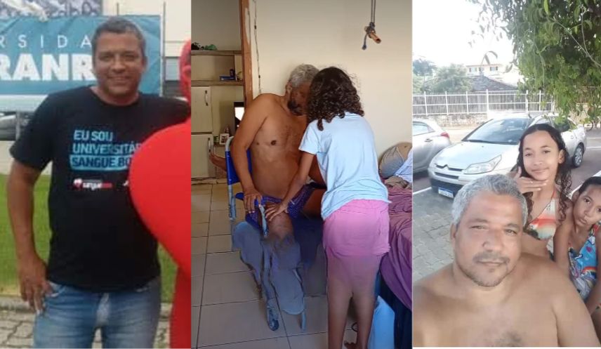 Abandonado pela esposa ao ficar paraplégico, motorista de ônibus é cuidado pelas filhas pequenas após Governo negar homer care