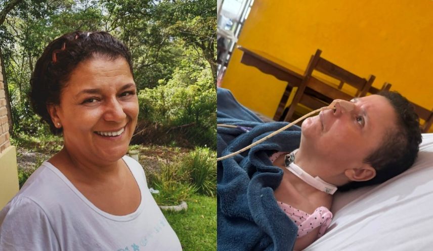 Após infarto, parada cardíaca e AVC, Luciana vive acamada e precisa de ajuda para manter os cuidados que a mantêm viva